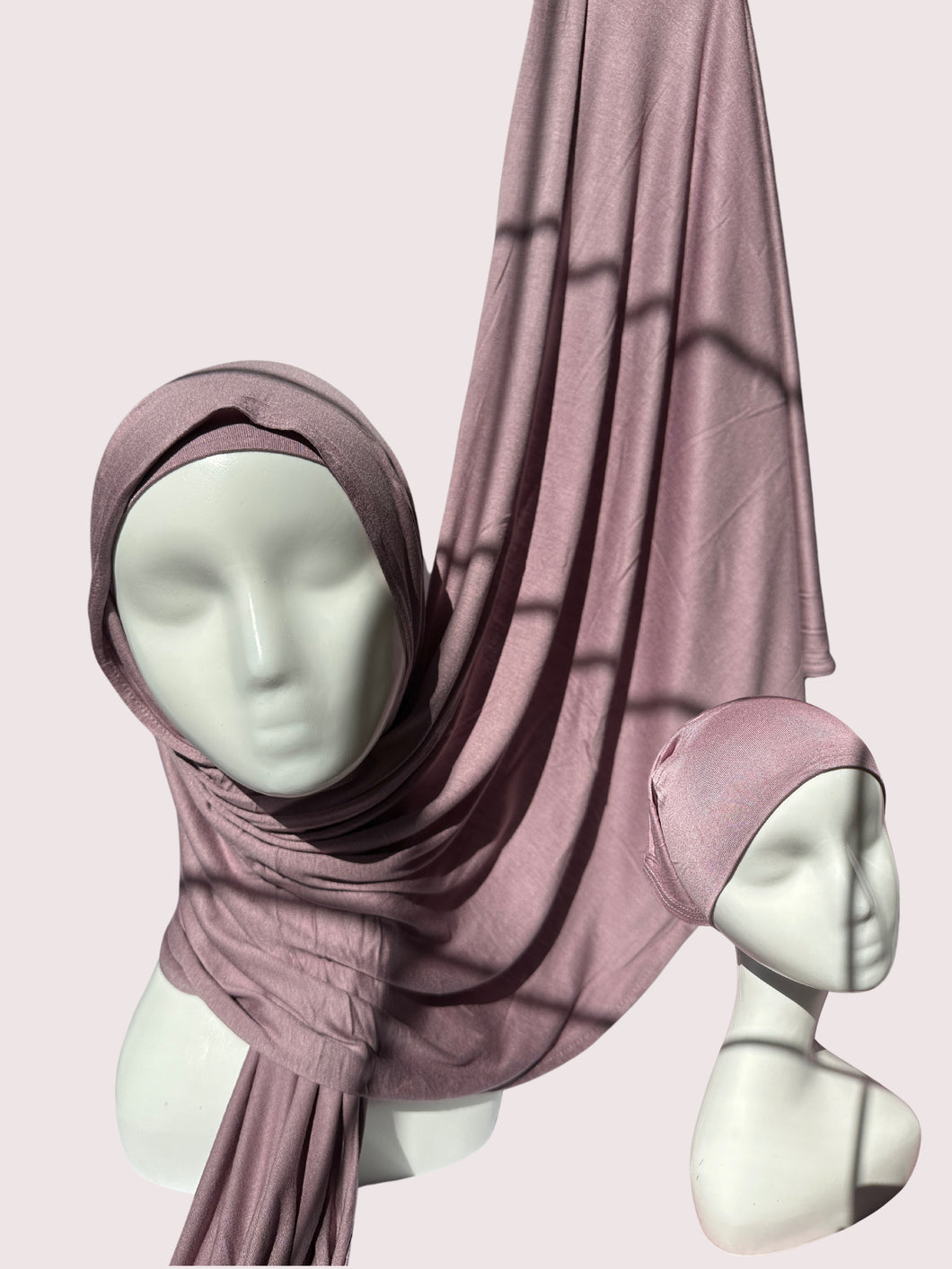 Matching Jersey Hijab with Cap - Light Lavender