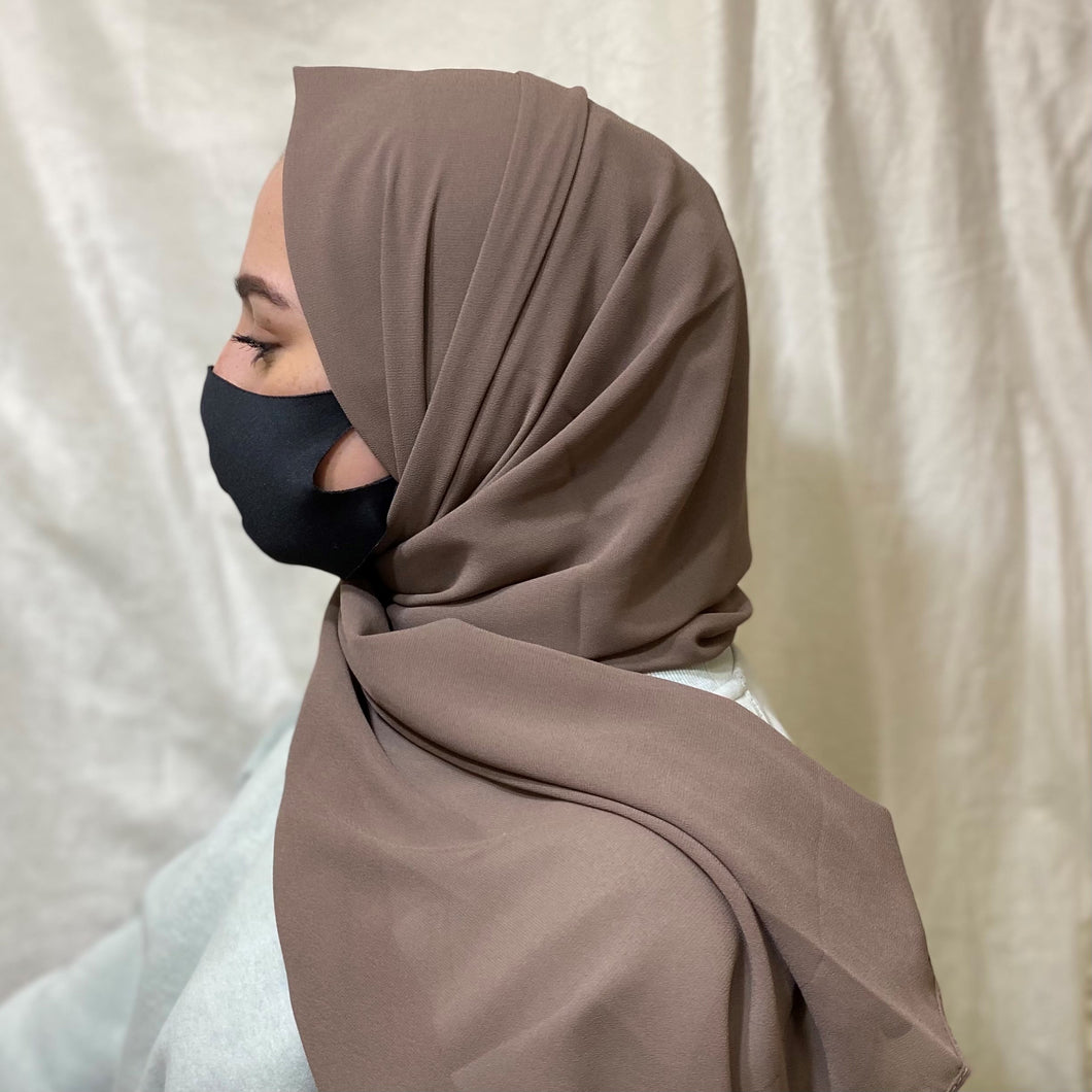 Premium Chiffon Hijab - Light Brown